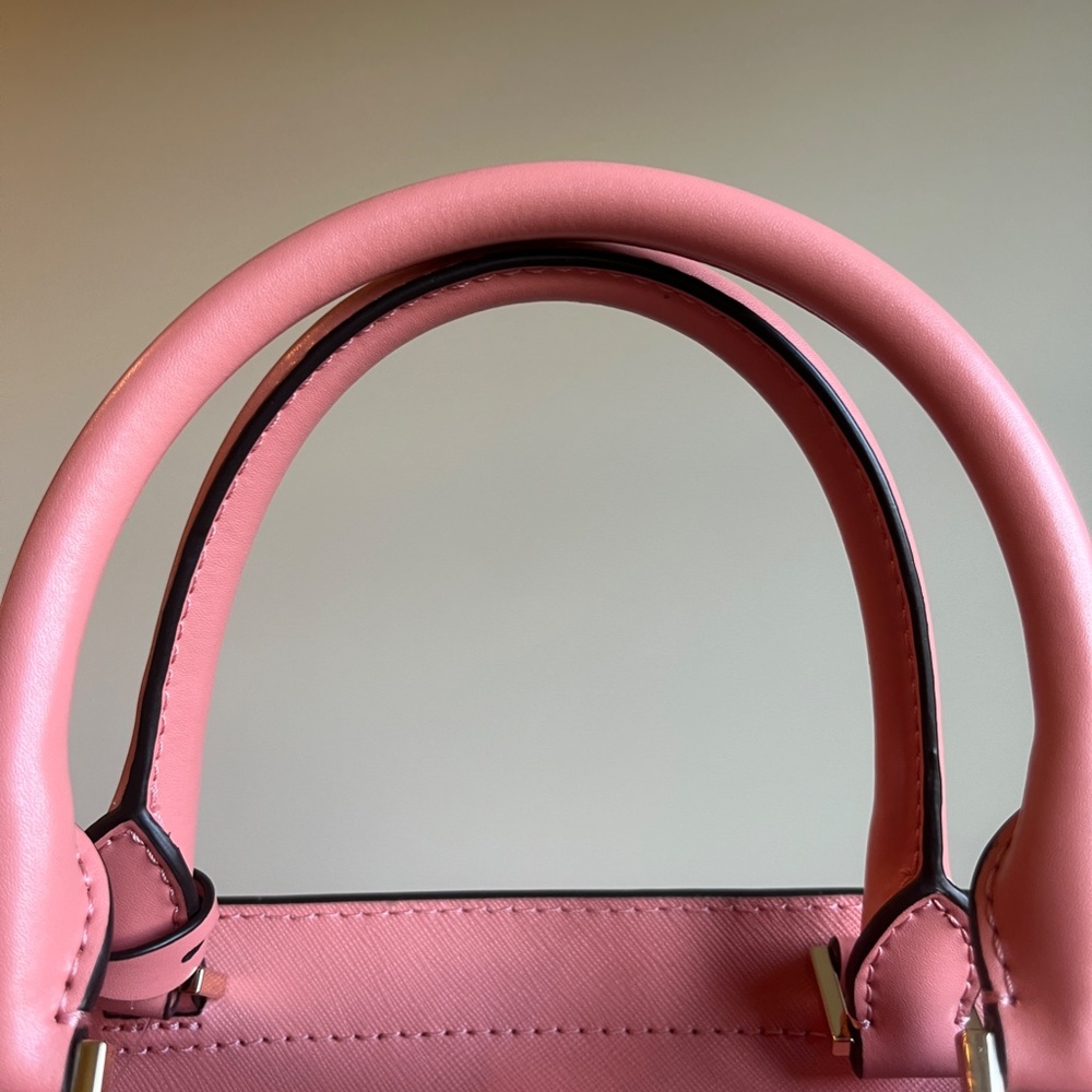 NWT Michael Kors studded rayne leather satchel PINK with matching Wallet - Picture 12 of 16